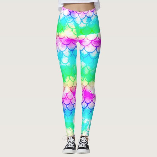 Ein schönes Farbspektrum von Meerjungfrau Leggings (Vorderseite)