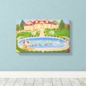 Ein schönes Haus auf dem Land Leinwanddruck (Insitu (Holzboden))