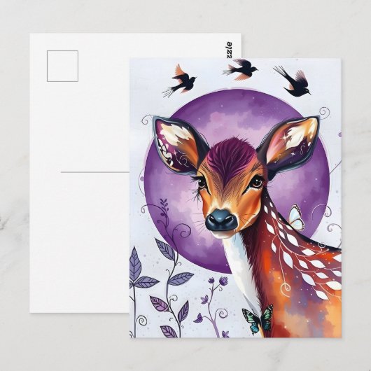 Ein schönes Hirsch Postkarte (Vorne/Hinten)