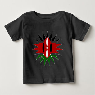 Ein schönes, lebendiges kenianisches Flaggenmuster Baby T-shirt