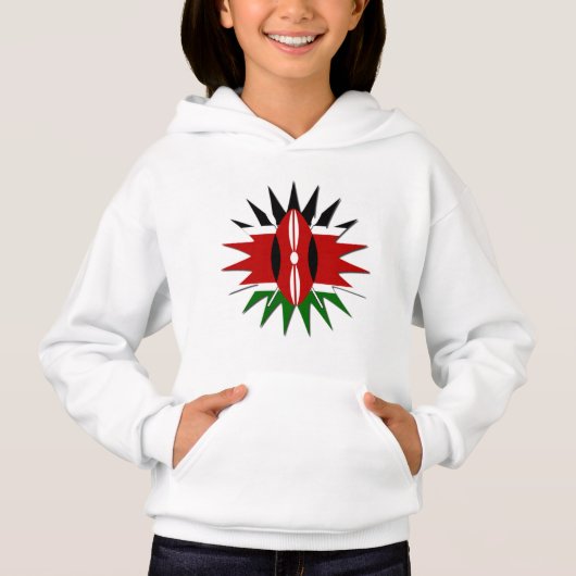 Ein schönes, lebendiges kenianisches Flaggenmuster Hoodie (Vorderseite)