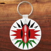 Ein schönes, lebendiges kenianisches Flaggenmuster Schlüsselanhänger (Vorderseite)