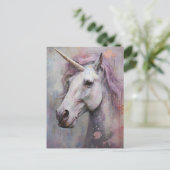 Ein schönes Lila Einhorn Postkarte (Stehend Vorderseite)