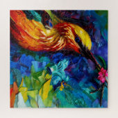 Ein schönes Mixed-Media-Gemälde von Hummingbird Puzzle (Horizontal)