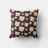 Ein schönes Muster mit niedlichen Bären und Blume Kissen (Rückseite)