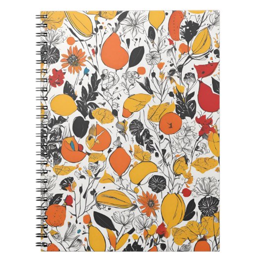 Ein schönes Notebook mit Abstrakter botanischer Ku Notizblock (Vorderseite)