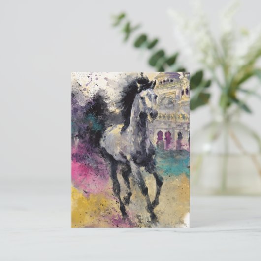 Ein schönes Pferd Postkarte (Stehend Vorderseite)