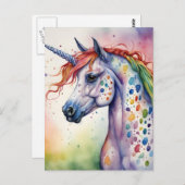Ein schönes Regenbogen Appaloosa Unicorn Postkarte (Vorne/Hinten)