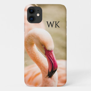Ein schönes rosa Flamingo Mit Monogramm Case-Mate iPhone Hülle
