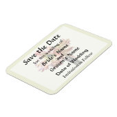 Ein schönes, rosa und weißes Amaryllis Save the Da Magnet (Linke Seite)