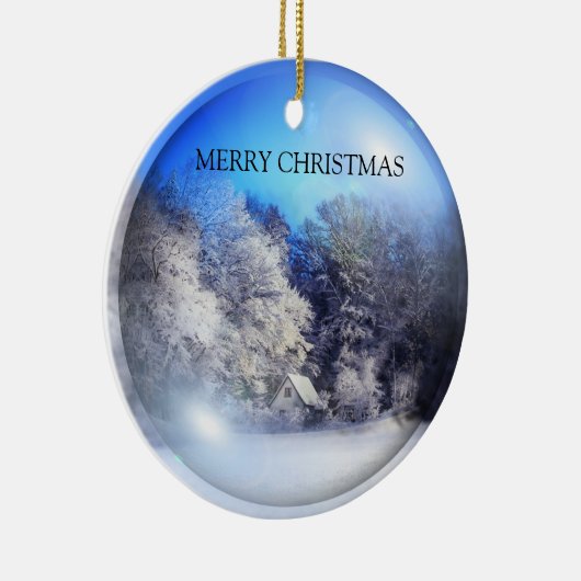 Ein schönes Schneebild Keramik Ornament (Rechts)