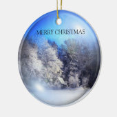 Ein schönes Schneebild Keramik Ornament (Links)