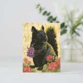 Ein schönes schwarzes Eichhörnchen Postkarte (Stehend Vorderseite)