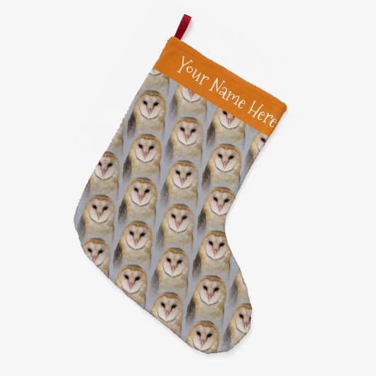 Ein schönes, serenisches Barn-Owl Großer Weihnachtsstrumpf (Vorderansicht (hängend))