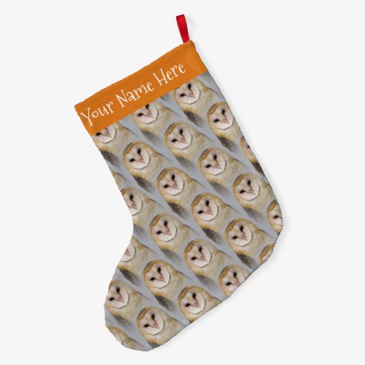 Ein schönes, serenisches Barn-Owl Großer Weihnachtsstrumpf (Rückseite (Hängend))