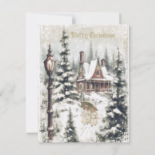 Ein schönes Vintage-Weihnachtskartendesign Feiertagskarte