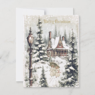 Ein schönes Vintage-Weihnachtskartendesign Feiertagskarte