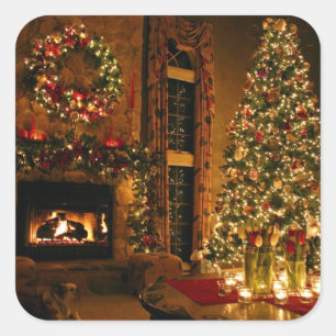 Ein schönes Weihnachten Quadratischer Aufkleber