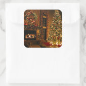 Ein schönes Weihnachten Quadratischer Aufkleber (Tasche)