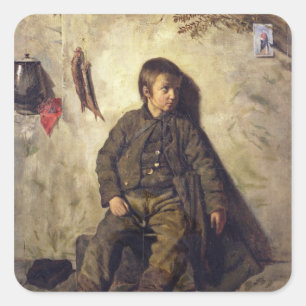 Ein Schornsteinfeger von Savoie, 1832 Quadratischer Aufkleber