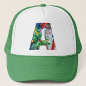 EIN SCHREIBEN / SANTA MIT CHRISTMAS BAUMONOGRAM TRUCKERKAPPE (Vorderseite)