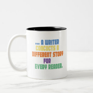 ein Schriftsteller erfindet eine andere Geschichte Zweifarbige Tasse