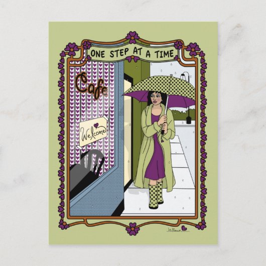 Ein Schritt bei einer Time_A_ Postkarte (Vorderseite)