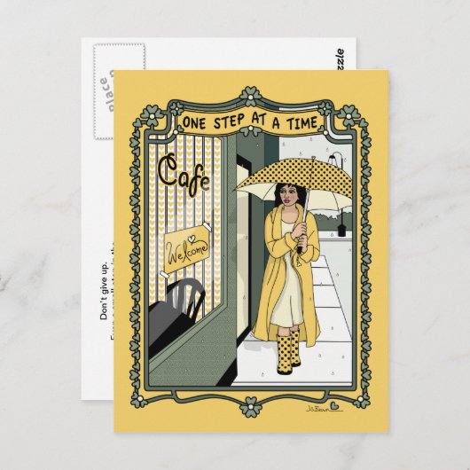 Ein Schritt bei einer Time_C_ Postkarte (Vorne/Hinten)