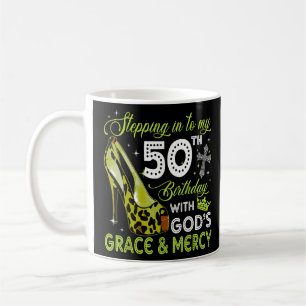 Ein Schritt in meinen 50. Geburtstag mit Gottes Gn Kaffeetasse