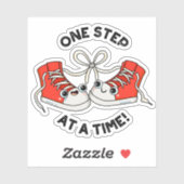 Ein Schritt nach dem anderen, ein lustiger Sneaker Aufkleber (Blatt)