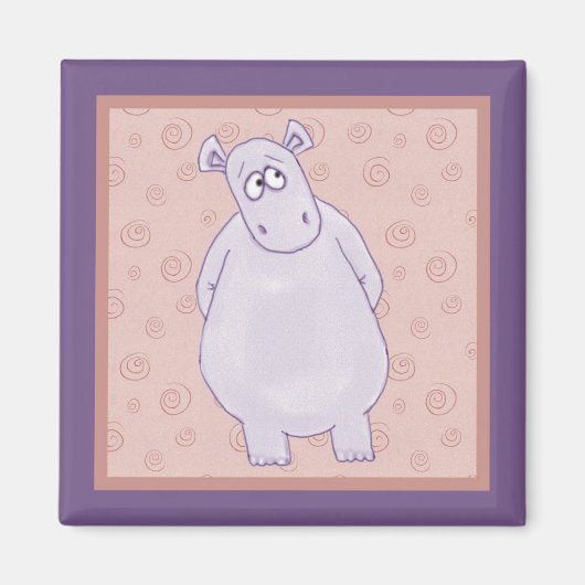 Ein schuldhaftes kleines Hippo-Magnet Magnet (Vorne)