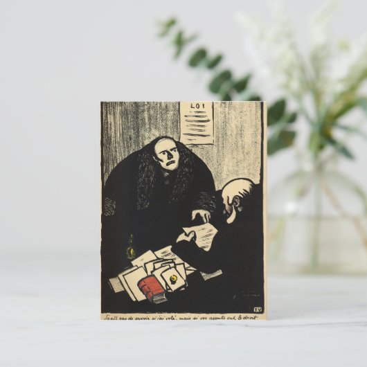 Ein schuldiger Verdächtiger versucht, eine Frage z Postkarte (Stehend Vorderseite)