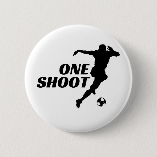 Ein-Schuss-Fußball-Silhouette-Button-Pin - Fußball Button (Vorderseite)