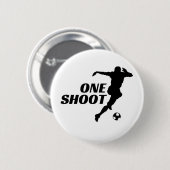 Ein-Schuss-Fußball-Silhouette-Button-Pin - Fußball Button (Vorne & Hinten)