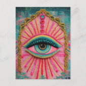 Ein schützendes böse Auge in scharfem Look Postkarte (Vorderseite)