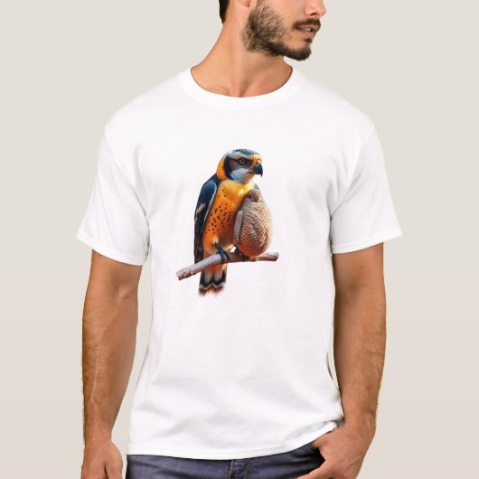 Ein Schutzfalke auf einem Ast. T-Shirt (Vorderseite)