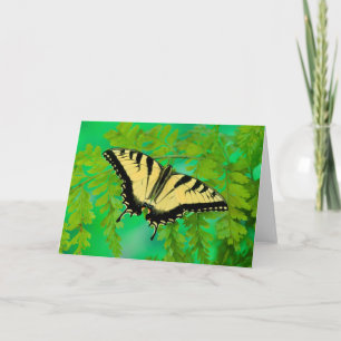 Ein Schwalbenschwanz Schmetterling landet Feiertagskarte