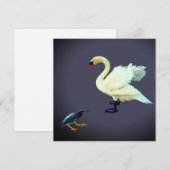 Ein Schwan und ein Blaureiher Feiertagskarte (Vorne/Hinten)