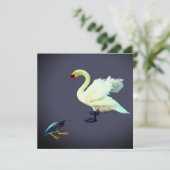 Ein Schwan und ein Blaureiher Feiertagskarte (Stehend Vorderseite)