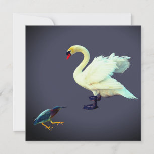 Ein Schwan und ein Blaureiher Feiertagskarte