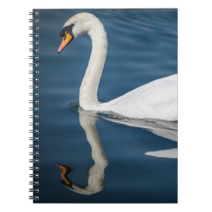Ein Schwan und sein Reflexionsnotizbuch Notizblock
