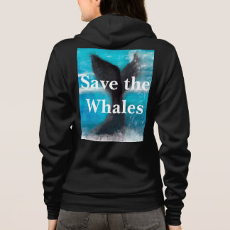 Ein Schwanz eines Wales - Rette die Wale Schwarz Hoodie