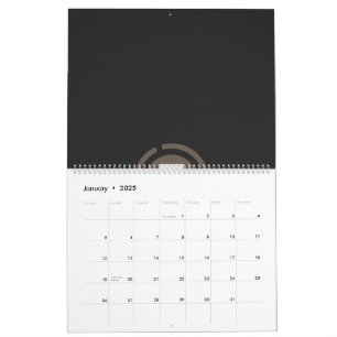 ein schwarz-braunes Logo mit dem Buchstaben 9 Kalender