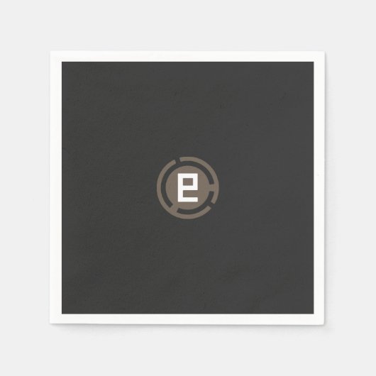 ein schwarz-braunes Logo mit dem Buchstaben 9 Serviette (Vorderseite)
