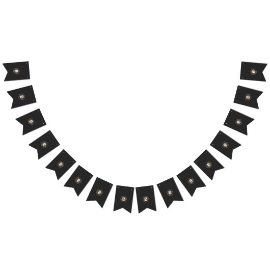 ein schwarz-braunes Logo mit dem Buchstaben 9 Wimpelkette (Alle)