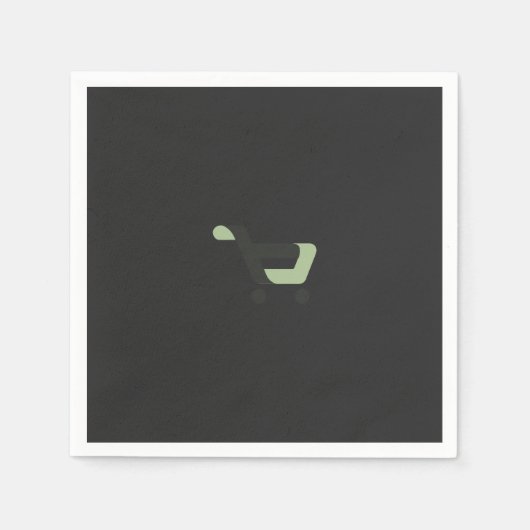 ein schwarz-grünes Logo mit einem Warenkorb Serviette (Vorderseite)