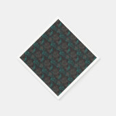ein schwarz-grünes Muster mit schwarzem Hintergrun Serviette (Ecke)
