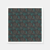 ein schwarz-grünes Muster mit schwarzem Hintergrun Serviette (Vorderseite)