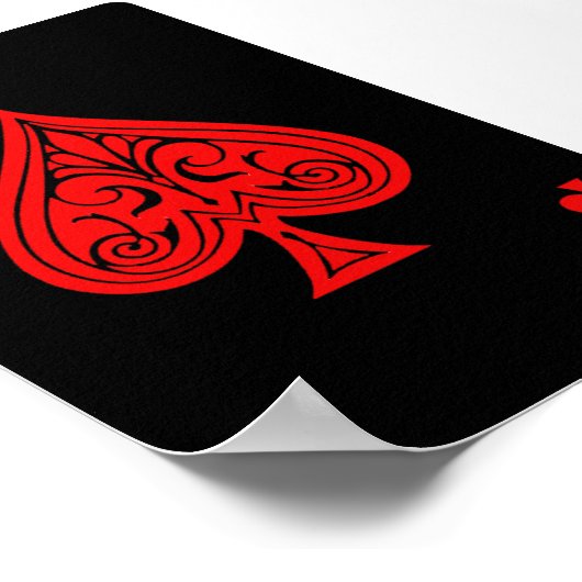 Ein Schwarz-Rot-Ass der Spades. Poster (Ecke)