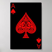 Ein Schwarz-Rot-Ass der Spades. Poster (Vorne)